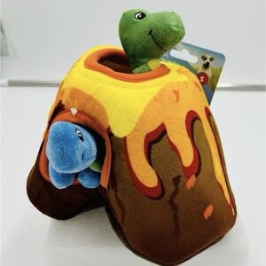 Vibrant‎ Life Cozy Buddy Volcano Dino Dog Toy Small Brand-New Chew Level 2
